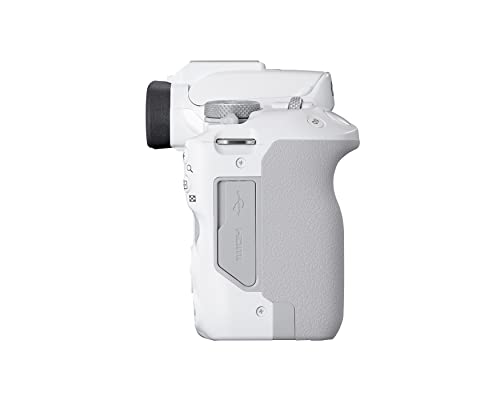 Canon EOS R50 Mirrorless Vlogging Camera (Body Only/White), RF Mount, 24.2 MP, 4K Video, DIGIC X Image Processor, Subject Detection & Tracking, Compact, Smartphone Connection, Content Creator | 24.2MP Aps-C, Digic X, Dual Pixel Af Ii Subject Detection, 4K