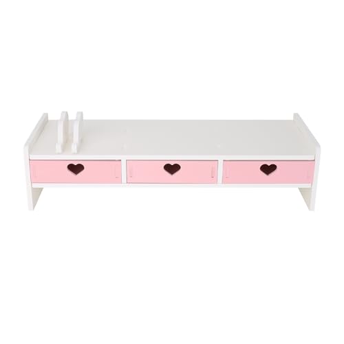 Cute Monitor Stand Kawaii Desk Organizer Cute Desk Organizer with Drawers Monitor Riser Computer Stand