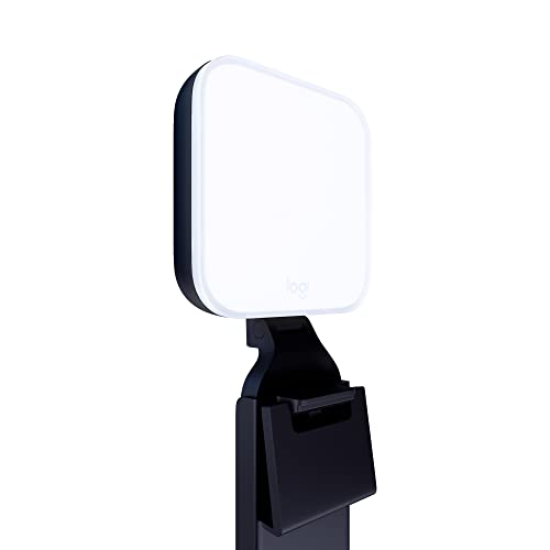 Logitech for Creators Litra Glow Premium LED Streaming Light with TrueSoft- Computer lighting for video conferencing, Zoom meetings, with adjustable mount and desktop app control for PC/Mac - Graphite