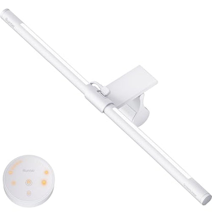 Quntis Monitor Light Bar with Remote, Eye-Care No Glare, Space Saving Home Office Desk Lamp, White, Stepless Dimming, Easy Setup LED Computer Light Backlight for Curved Gaming Monitors Reading Study - color: White