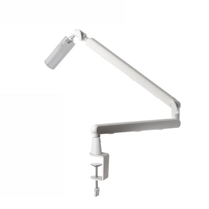 White 360° Rotatable Mic Stand, Microphone Boom Arm, Low Profile Mic Arm, Compatiblewith 3/8" 5/8" 1/4" Screw, for Podcasts Gaming Office Recording (white standard)