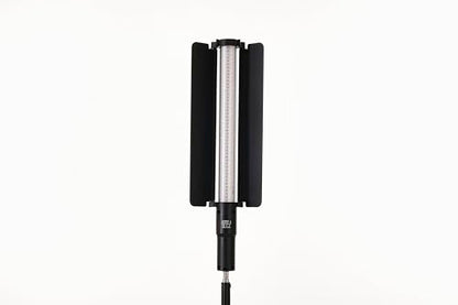 REFLEX CAMERA Portable 20W RGB Light Stick with Barndoor, 1-100% Brightness, 2700-7500K, 1/4" Screw Built-in Lithium Battery, Metal Body, Special Effects Modes, Remote Control, Power Adapter Included