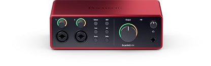 Focusrite Scarlett 4i4 4th Gen USB Audio Interface, for Musicians, Songwriters, Guitarists, Content Creators — High-Fidelity, Studio Quality Recording, and All the Software You Need to Record | 4-In/4-Out USB-C Audio Interface, 2 Ultra-Low-Noise Mic and H