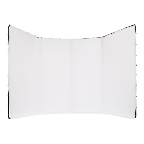 7.87ft x 13.12ft White Screen Backdrop with Stand, 4-Panel Collapsible Portable Photo Background Screen with Carry Bag for Studio Photography, Live Streaming, Video Shooting, Gaming (White) - color: White