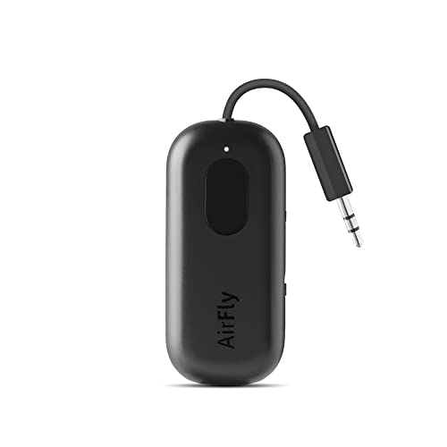 Twelve South AirFly Pro Bluetooth Wireless Audio Transmitter/Receiver for up to 2 AirPods/Wireless Headphones; Use with Any 3.5 mm Audio Jack, Black - color: Black, style: AirFly Pro