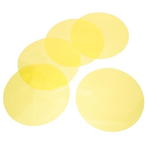 SHINEOFI 5pcs Light Dimming Film Ambient Lighting Gel 10cm Dimming Diffuser Film, Warm Color Filters Round Sheet for Led Ceiling Spotlight, Video, Yellow - color: Yellow
