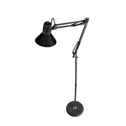 Bostitch Office VLF100F Swing Arm Metal Floor Lamp, 72" Tall with Multi-Joint Adjustment, Includes Replaceable LED Bulb (VLF), Black - style: Floor, Black