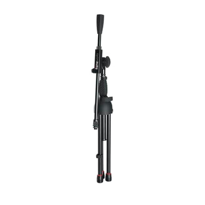 Gator Frameworks Short Tripod Base Microphone Stand with Soft Grip Twist Clutch, Boom Arm, and Both 3/8" and 5/8" Adapters (GFW-MIC-2621) - style: Tripod Base
