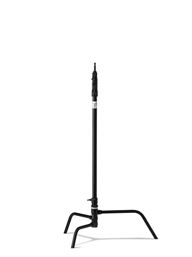 Kupo 40" C-Stand Turtle Base Professional Grip Stand with Detachable Base, Two Riser/Three Section Design, Heavy-Duty Steel Construction, Black (KS704411) - color: Black, style: 40" Turtle Base