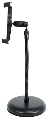 Rockville iSTAND 9 Desktop Gooseneck Stand, Weighted Base, Adjustable Mic Clip, Phone/Tablet Holder, Webcam Adapter, Perfect for Podcasting, Streaming | Includes Mic Clip, Webcam Adapter, 11.8" Gooseneck, Weighted Steel Base, Fits 4.7" to 12.9" Screens, 3