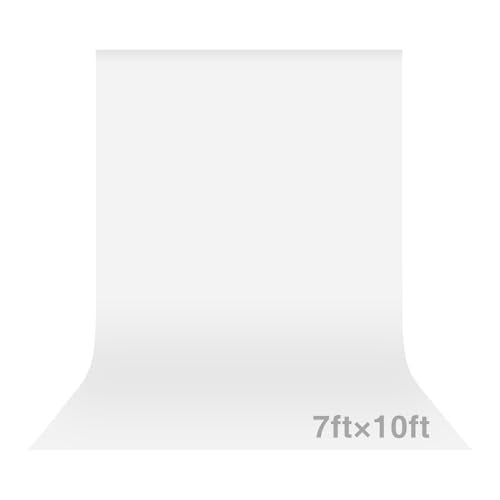White Backdrop for Photoshoot 7x10ft (WxH), White Backdrop Curtain Backdrop for Photography Polyester Collapsible Background Screen for Portrait, Product Video, Pet, Photo Studio - color: White, size: 7x10 FT