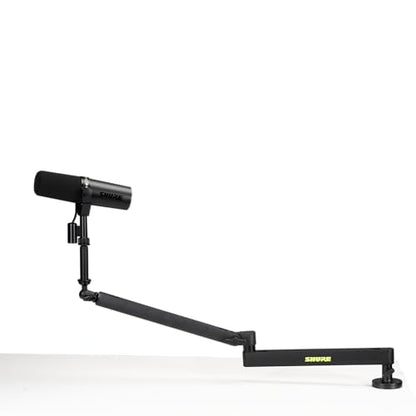 Shure by Gator Premium Low-Profile Desktop Mic Boom Stand; Fully Adjustable for Podcast, Streaming, and Home Office Setups (SH-BROADCAST2)