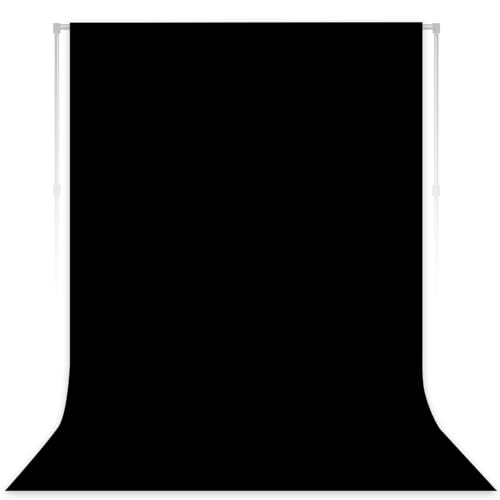 Black Photography Backdrop for Photoshoot, Fabric, 5x7 FT | Versatile Studio Photo Backgrounds, Easy to Install, for Portraits Shooting, Party Decor, Live Streaming, Video Recording - color: Black, size: 5X7 FT