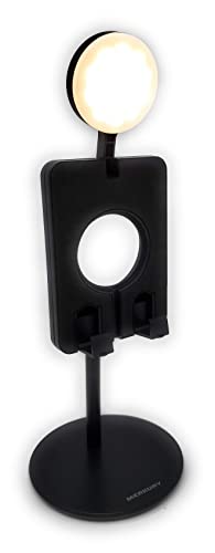 Merkury Innovations Video Call Light Stand - Desktop Phone Stand with Light and Charger Dock