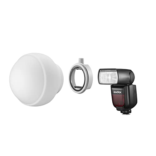 Godox ML-CD15 Flash Diffuser w/3 adapters, Diffusion Dome Light Modifier | for Godox V1S V1C V1N V1F V1O V860III V860II V850III TT685II TT600 TT685 AD200 AD200PRO AD300PRO AD400PRO ML30 ML60 ML60BI