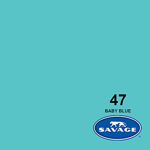 Savage Seamless Paper Photography Backdrop - Color #47 Baby Blue, Size 26 Inches Wide x 36 Feet Long, Backdrop for Tabletop Product Photography and Crafting - Made in USA - color: Baby Blue, size: 26 in x 36 ft