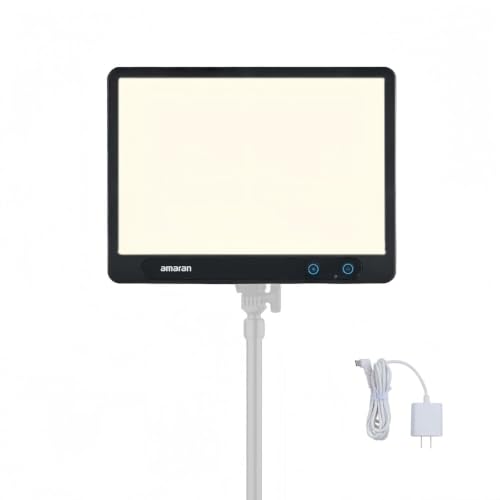 Amaran Verge Bi-Color Edge-Lit LED Panel, 2700K–6500K, USB-C PD (Charcoal) | RG0 Eye Comfort, Soft Even Light, Front Knobs, amaran App and Stream Deck Control, Flexible Mounting