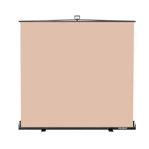 【Wider Style】 RAUBAY 78.7 x 82.7in Large Collapsible Beige Backdrop Screen Portable Retractable Panel Photo Nude Background with Stand for Video Conference, Photographic Studio, Streaming - color: Beige, size: Wider (78.7 x 82.7in)