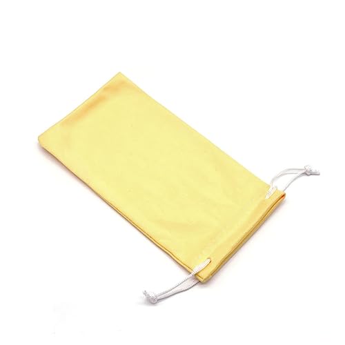 6pcs Eyeglasses Sunglasses Microfiber Pouch Bag, Cell Phone Storage Pouch 7.1" x 3.5" - color: Yellow
