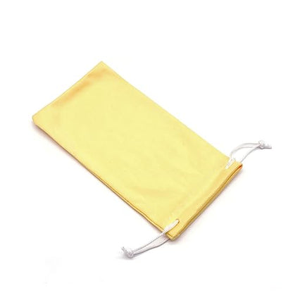6pcs Eyeglasses Sunglasses Microfiber Pouch Bag, Cell Phone Storage Pouch 7.1" x 3.5" - color: Yellow