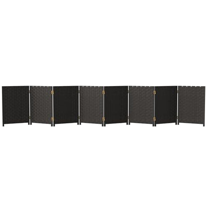 Red Lantern 2 ft. Short Woven Fiber Folding Screen - 8 Panel - Black - color: Black, size: 8 Panel