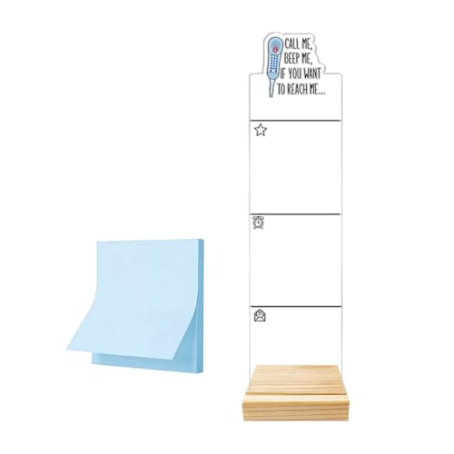 Monitor Memo Board Computer Monitor Memo Board Sticky Note Organizer Call Me Sign Acrylic Desk Accessories Removable Wooden Base Set Sticky Notes 100 Sheets 11.8×3.1 inches - color: Nursecall