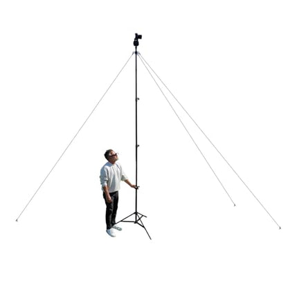 Glide Gear TST 12 12-Foot Tripod Stand – Air-Cushioned Telescoping Sections, Heavy-Duty Aluminum Construction, Adjustable Height, Supports Cameras Up to 4 lbs - Stabilization Kit Included - size: TST 12 - 12 Ft. Tripod