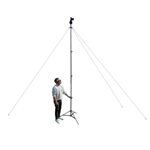 Glide Gear TST 12 12-Foot Tripod Stand – Air-Cushioned Telescoping Sections, Heavy-Duty Aluminum Construction, Adjustable Height, Supports Cameras Up to 4 lbs - Stabilization Kit Included - size: TST 12 - 12 Ft. Tripod
