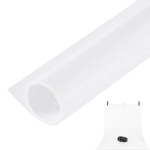 Meking White PVC Backdrop, 30X60inch/80x150cm Matte & Reflective PVC Vinyl Seamless Photography Background for Studio Video Photo Shooting - color: White