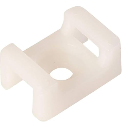 GTSE 8 Inch White Zip Ties, Saddle Mounts and Self Tapping Screws Set, 100 Pack Cable Ties, 50lb Strength, UV Resistant Strong Self-Locking Tie Wraps - color: White, style: 0.2 " Wide / 0.14" Screw Hole Mounts and Zip Tie Set