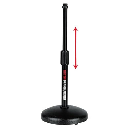 Gator Frameworks Desktop Microphone Stand with Round Weighted Base & Adjustable Height (GFW-MIC-0501) - size: 5" Weighted Base, style: Adjustable Height