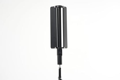 REFLEX CAMERA Portable 20W RGB Light Stick with Barndoor, 1-100% Brightness, 2700-7500K, 1/4" Screw Built-in Lithium Battery, Metal Body, Special Effects Modes, Remote Control, Power Adapter Included