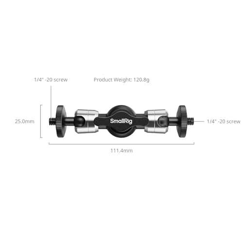SMALLRIG 4.3" Mini Magic Arm, Compact Magic Arm for Monitors & LED Lights, 360° Ball Head Adjustment, 6.6lb Static Load, Aviation Aluminum with Safety Washer for Scratch Protection - 6509 - style: 1-Pack (4.3“)