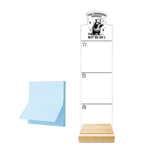 Monitor Memo Board Computer Monitor Memo Board Sticky Note Organizer The Horrors Persist But So Do I Opossum Acrylic Desk Accessories Removable Wooden Base Set Sticky Notes 100 Sheets 11.8×3.1 inches - color: Opossum 04