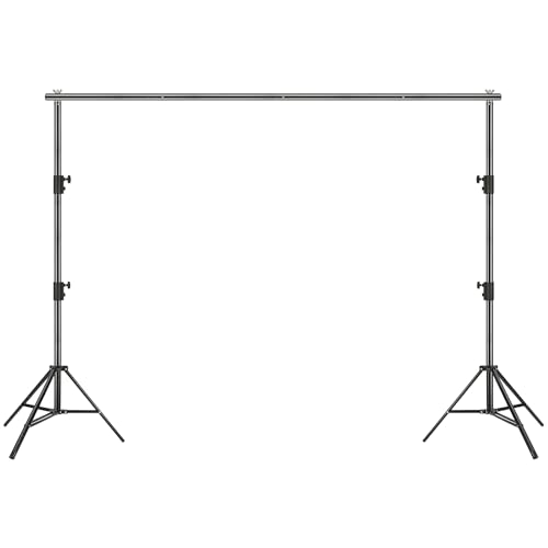 VEVOR 11.5 x 9.6 ft Heavy Duty Backdrop Stand, Height Adjustable Photography Backdrop Stand, Background Support System with 6 Clamps and A Carry Bag, for Party, Wedding, Display, Photo - size: 10 x 12 Ft
