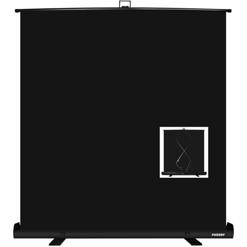 Black Backdrop Screen, Collapsible Retractable Chroma Key Photo Background | 74 x 76in Portable Chromakey Panel, Wrinkle Resistant, Pull Up, Photographic Studio, Video Conference, Live Game, Streaming - color: Black, size: 74 x 76in