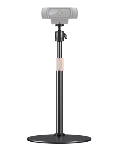 Webcam Tripod Stand for Desk Height Adjustable & 360° Swivel Webcam Mount Compatible with Logitech Webcam C922 C930e C920S C920 C615 C960 NexiGo N60 and BRIO and Other Devices with 1/4" Thread - size: Larger Base