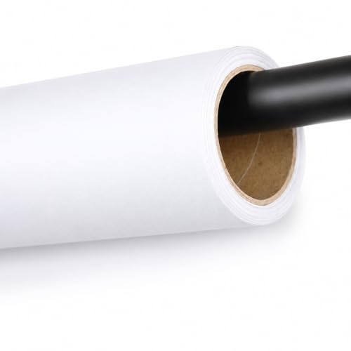 White Seamless Paper Backdrop for Photography, Anti-Glare and Wrinkle Resistant Thick Photo Background, for Photo Studio, Portraits and Live Streaming, 107 Inches x 32.8 Feet Arctic White - color: Arctic White, size: 107''x32.8'