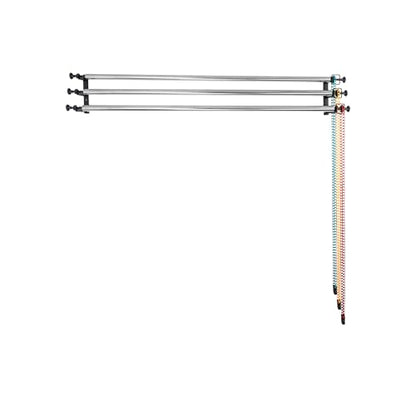 Photography Backdrop Roller Support System, 3 Rollers, 120-inch Stainless Steel Crossbars, Wall/Celing/Light Stand Backdrop Mount, Background Support - color: Red/Yellow/Green Plastic Chain+120inch Crossbars