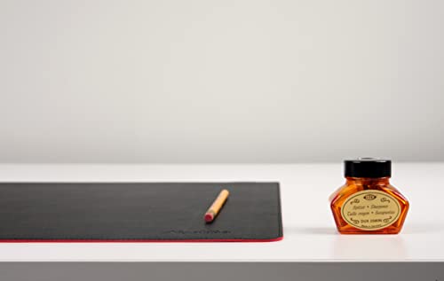 Dual-Sided Leather Desk Pad,Blotter for Laptop Computer,Mouse Pad,Writing,Drawing,Arts and Craft Mat (17"x24", Black/Red) - color: Black/Red, size: 17"x24"