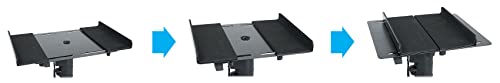 Rockville RVSM5 Pair Studio Monitor Bookshelf Speaker Stands | 33-52" Adjustable Height, Solid Steel, Foam Pad, 50 lbs Capacity, Rubber Feet and Carpet Spikes, Cable Clips - color: Black
