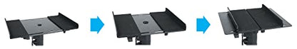Rockville RVSM5 Pair Studio Monitor Bookshelf Speaker Stands | 33-52" Adjustable Height, Solid Steel, Foam Pad, 50 lbs Capacity, Rubber Feet and Carpet Spikes, Cable Clips - color: Black