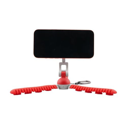 JOBY PodZilla™ SuctionTripod Magnetic Kit,Flexible Magnetic Tripod with Suction Legs, 360° Rotation & Dual-Angle Adjustment, Wrap-Anywhere Mount for iPhone Vlogging, Gym, Car, Outdoor & Travel(red) - color: Red