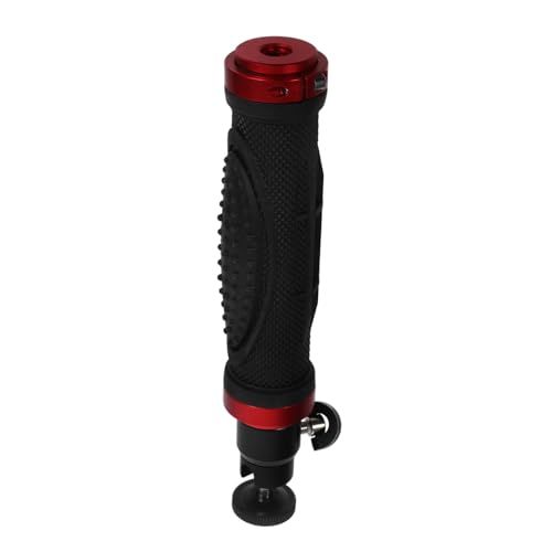 FRCOLOR Video Camera Handle Grip Stabilizer with 1/4" Screw Mount and LED Light for DSLR and Phone, Multifunctional Handheld Gimbal for Travel and Professional Filming, Black