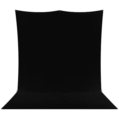 Westcott X-Drop Pro Wrinkle-Resistant 8' x 13' (2.44 x 3.96m) Sweep Backdrop for Full-Body Photos & Group Portraits, Video Interviews & Photo Booths - Portable and Travel Friendly (Rich Black) - color: Rich Black