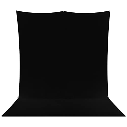 Westcott X-Drop Pro Wrinkle-Resistant 8' x 13' (2.44 x 3.96m) Sweep Backdrop for Full-Body Photos & Group Portraits, Video Interviews & Photo Booths - Portable and Travel Friendly (Rich Black) - color: Rich Black