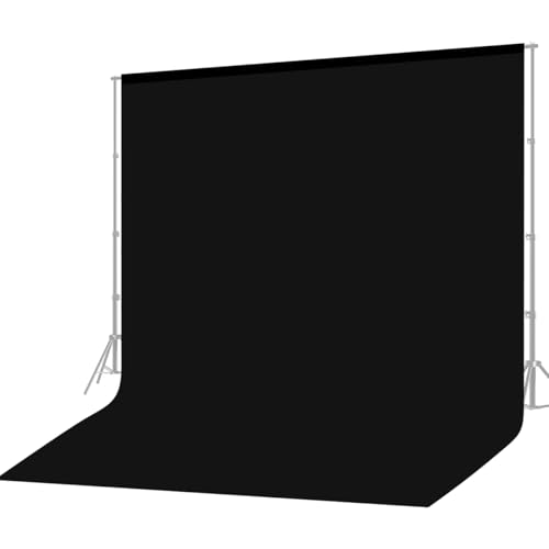 Black Backdrop for Photoshoot 10 X 20 FT, Large Photography Photo Backdrop Background Screen for Photo Booth Backdrop Photoshoot Curtain Wedding, Video Meeting, Birthday Party,Podcasting - color: Black, size: 10*20