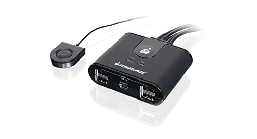 IOGEAR USB 2.0 4x4 Peripheral Switching Hub - 4 PC Share To 4 USB Devices - Up To 480Mbps - Mobile Devices Charging - Mouse/Keyboard - Printer - Scanner - EX HD & More-LED Indicators w/Remote - GUS404 - size: 4x4, style: USB 2.0