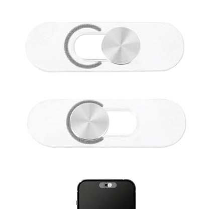 2pcs Single Front Camera Cover for Pixel/Galaxy, Camera Len Privacy Covers Slide Ultra-Thin Webcam Blocker Compatible with Laptop Android Phones Pixel Galaxy, Keeps Your Cell Phone Safe (Silver)