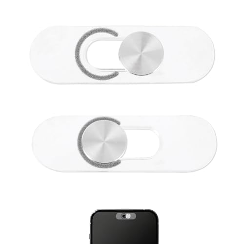 2pcs Single Front Camera Cover for Pixel/Galaxy, Camera Len Privacy Covers Slide Ultra-Thin Webcam Blocker Compatible with Laptop Android Phones Pixel Galaxy, Keeps Your Cell Phone Safe (Silver)